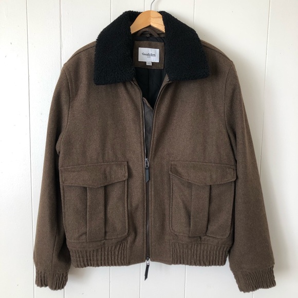 Goodfellow & Co Other - Goodfellow & Co Men"s Jacket Coat Wool Olive Green Heather Full Zip Size L